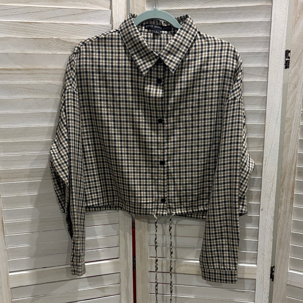 Plaid Button-Up Women's Top